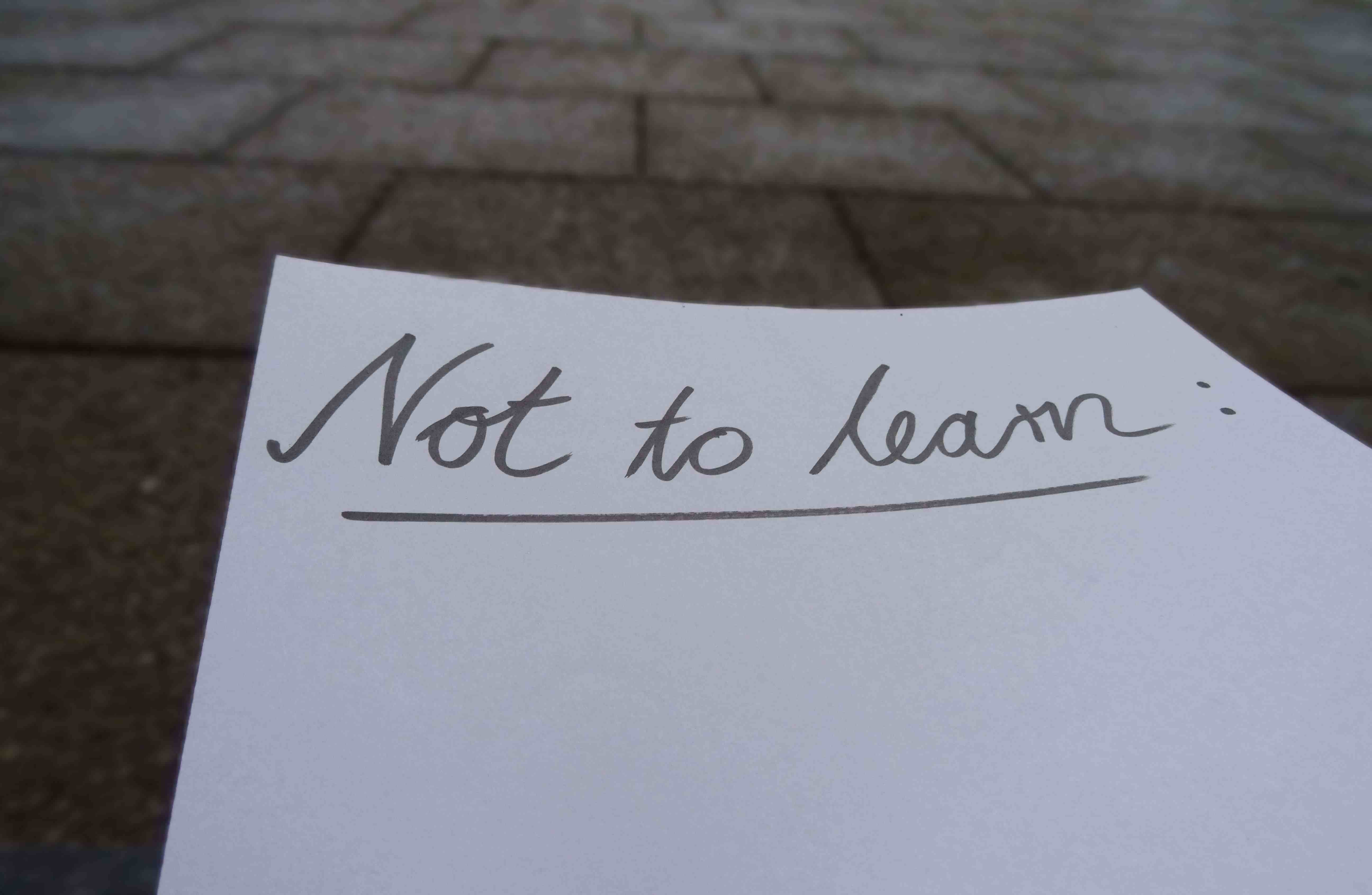 not to learn - nicht lernen