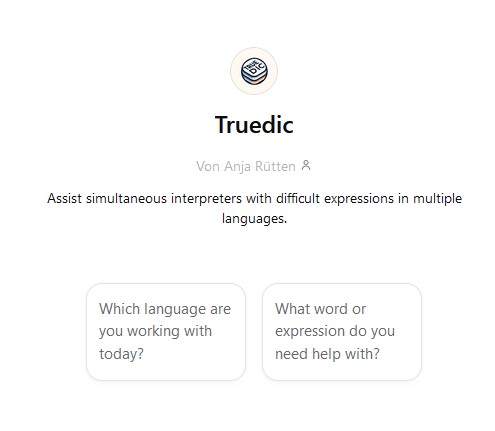 Here’s Truedic, my ChatGPT-based booth assistant for fast & easy vocab searching